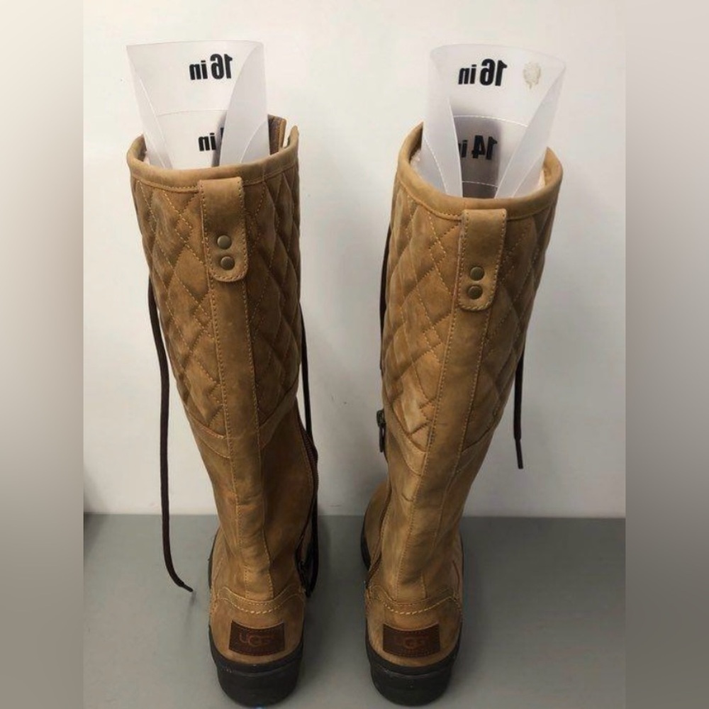 UGG Women's Elsa Deco Quilt Chestnut Waterproof Boot US Size 6 Medium - Picture 4 of 5